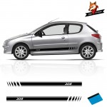 Auto Sport Styling Vinyl Car Sticker Vinyl Auto Side Stripes Sticker Car Door Decals Graphics for Peugeot 206